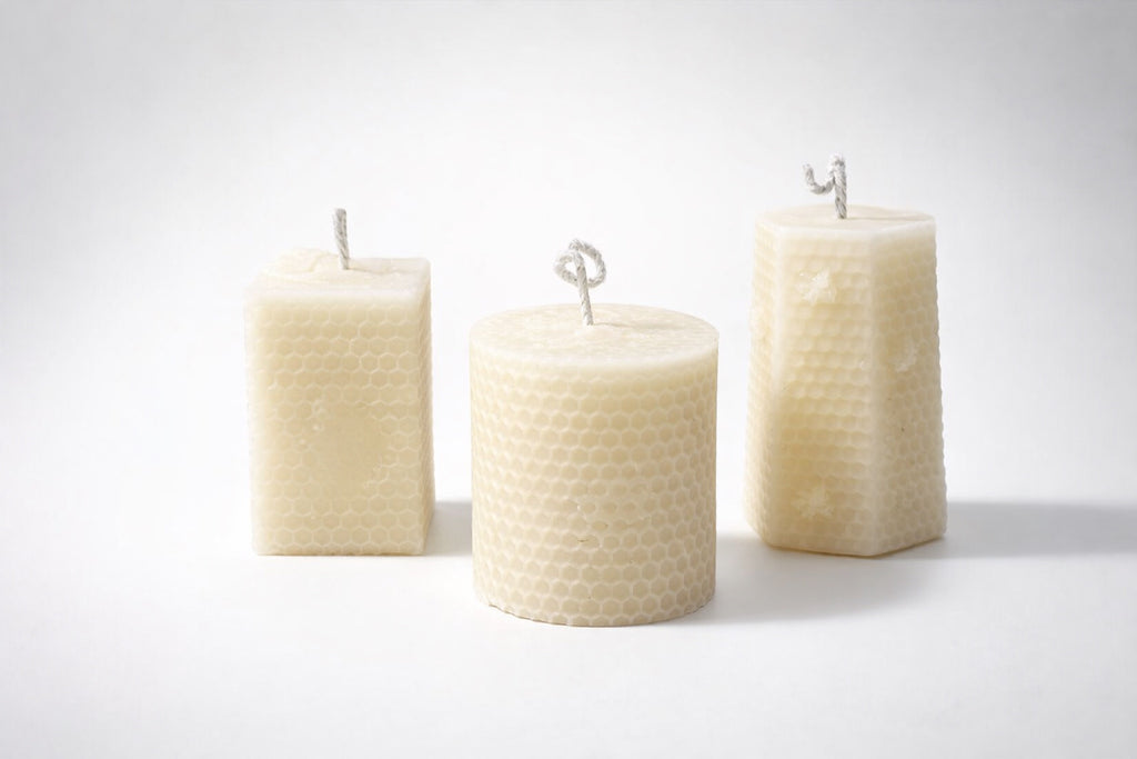 Honey light – set of 3 made from white beeswax