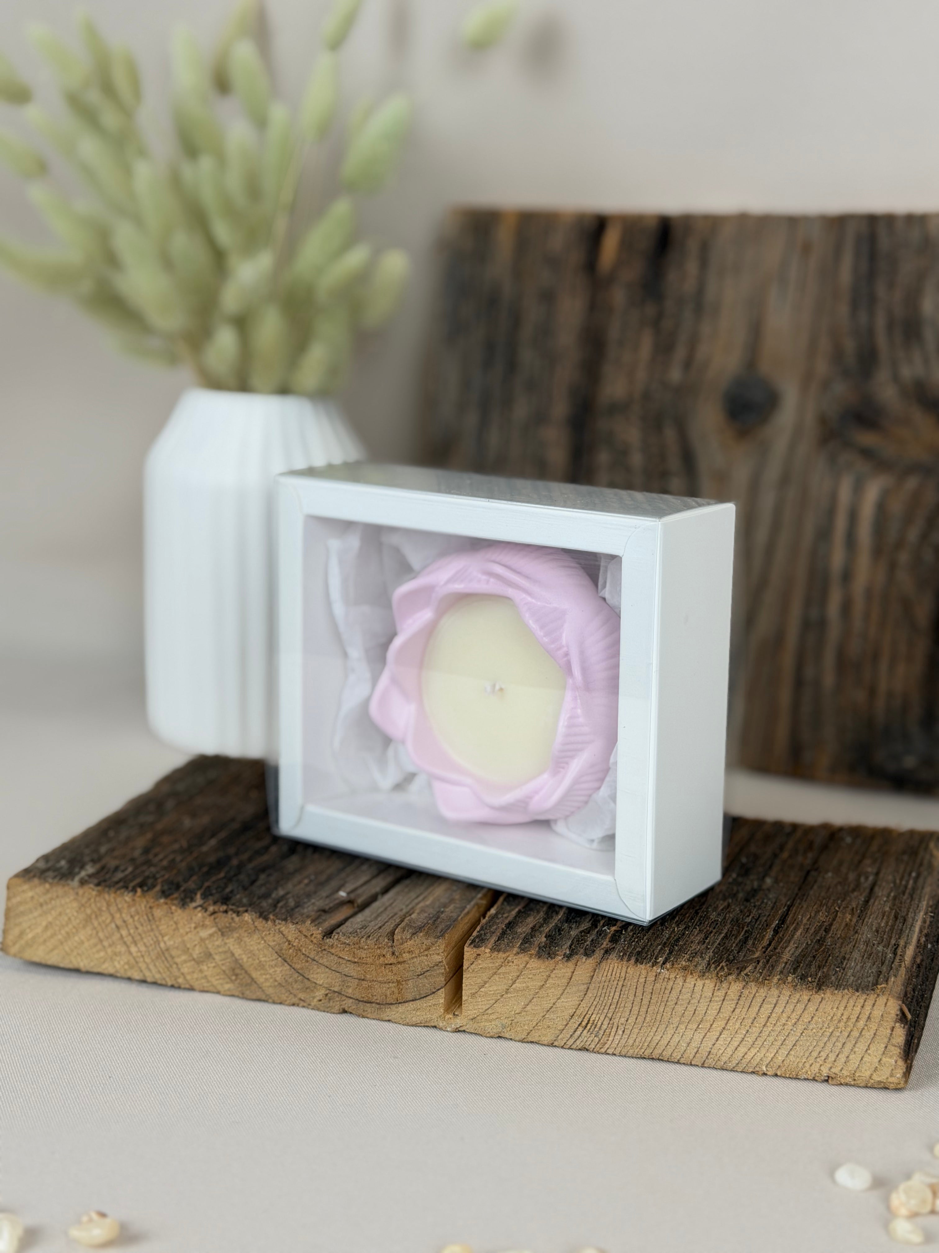 Lotus Duftkerze Sojawachs handgemacht – kleine Kerze als Geschenk | Gastgeschenk Hochzeit