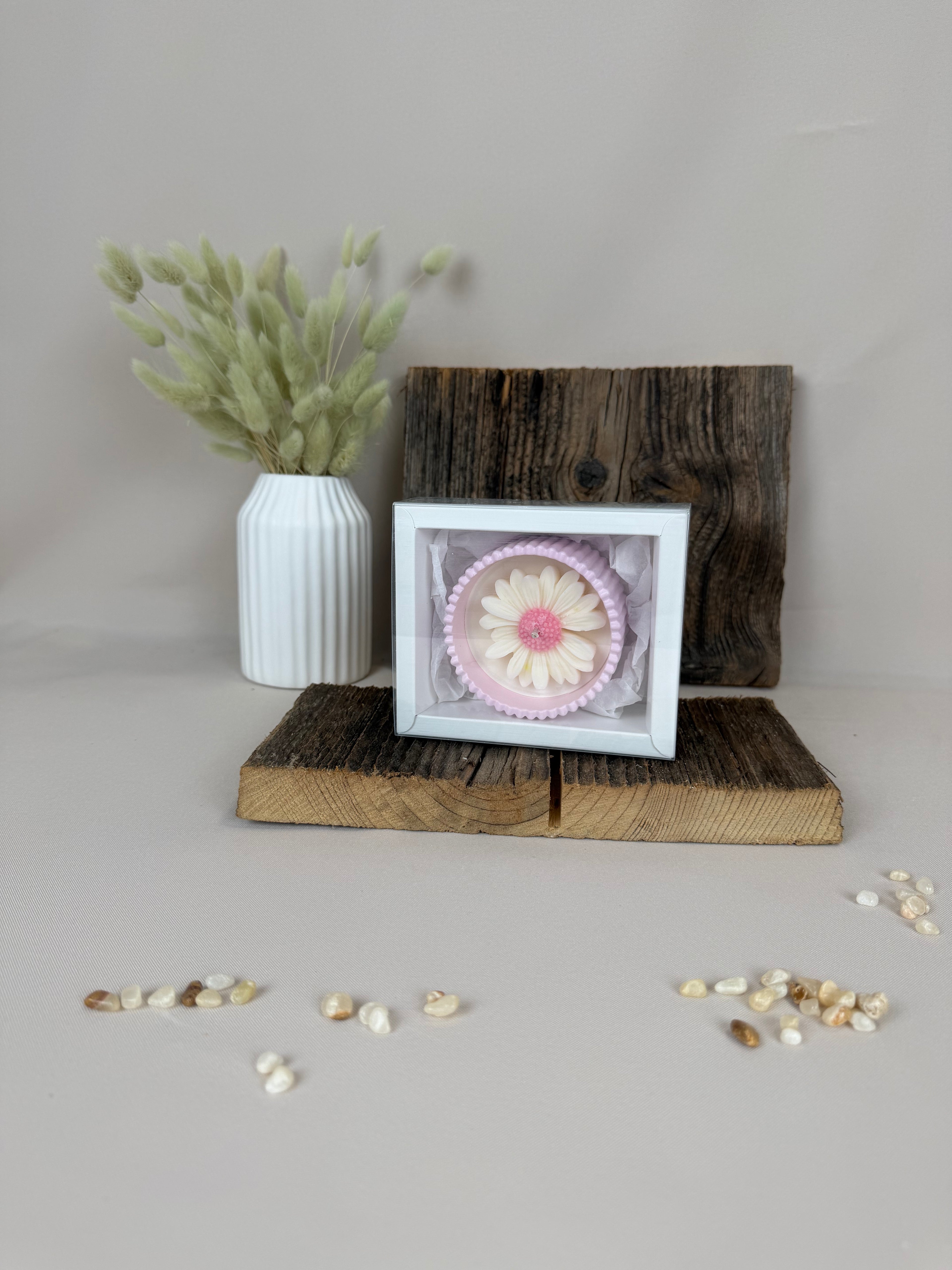 Blütenkerze aus Sojawachs – Duftkerze handgemacht | 5 Farben | Gastgeschenk