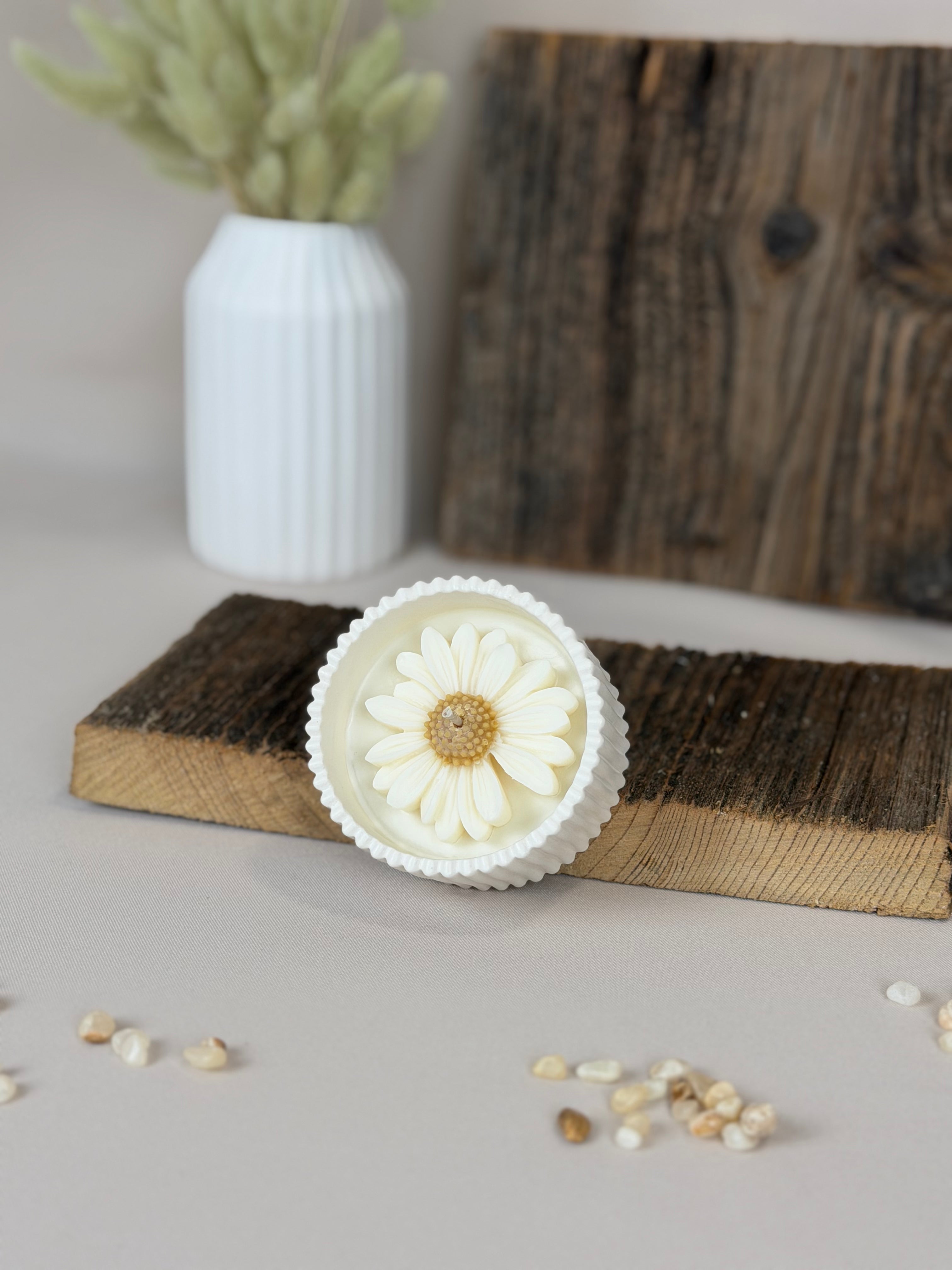 Blütenkerze aus Sojawachs – Duftkerze handgemacht | 5 Farben | Gastgeschenk