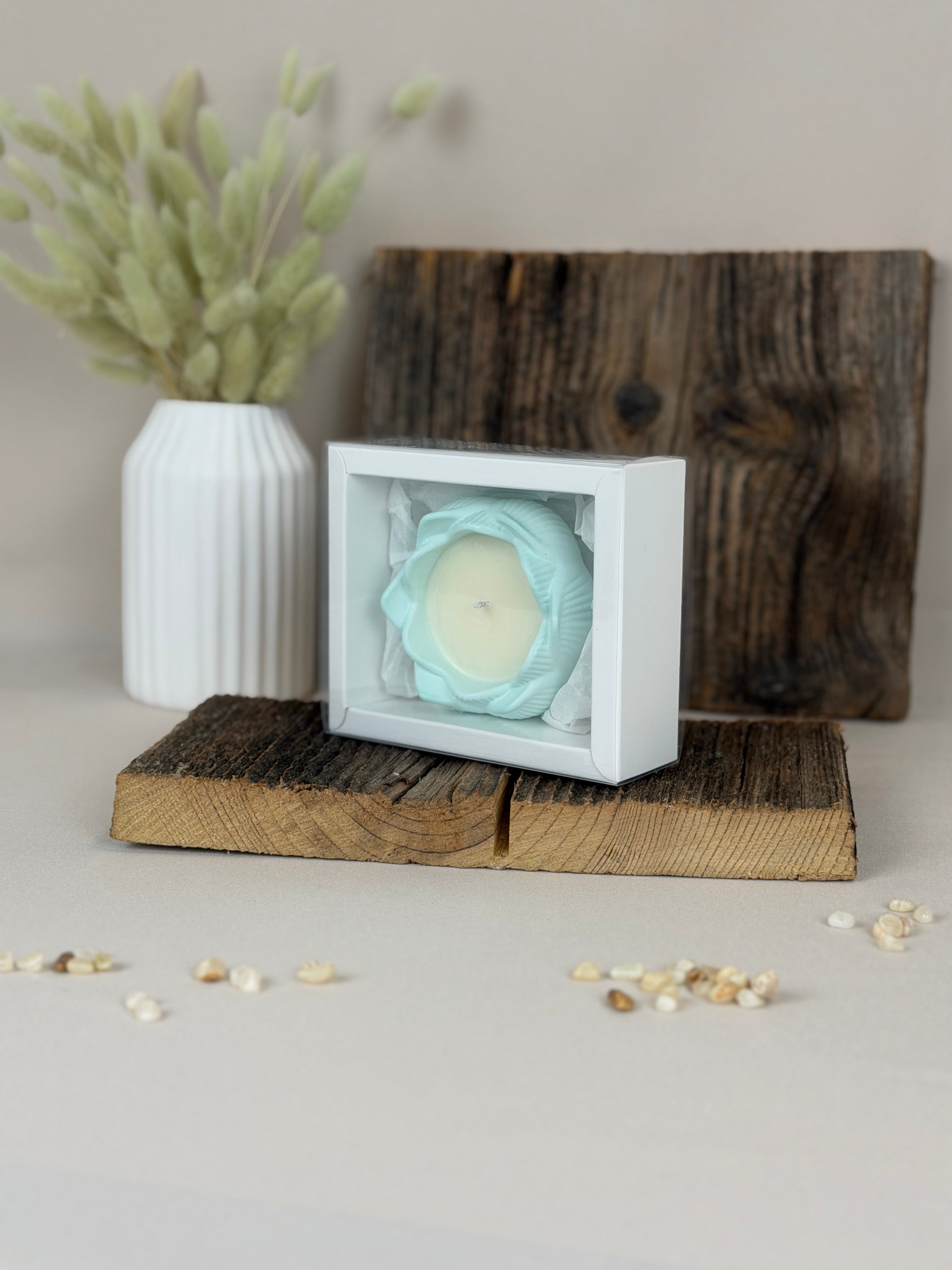 Lotus Duftkerze Sojawachs handgemacht – kleine Kerze als Geschenk | Gastgeschenk Hochzeit