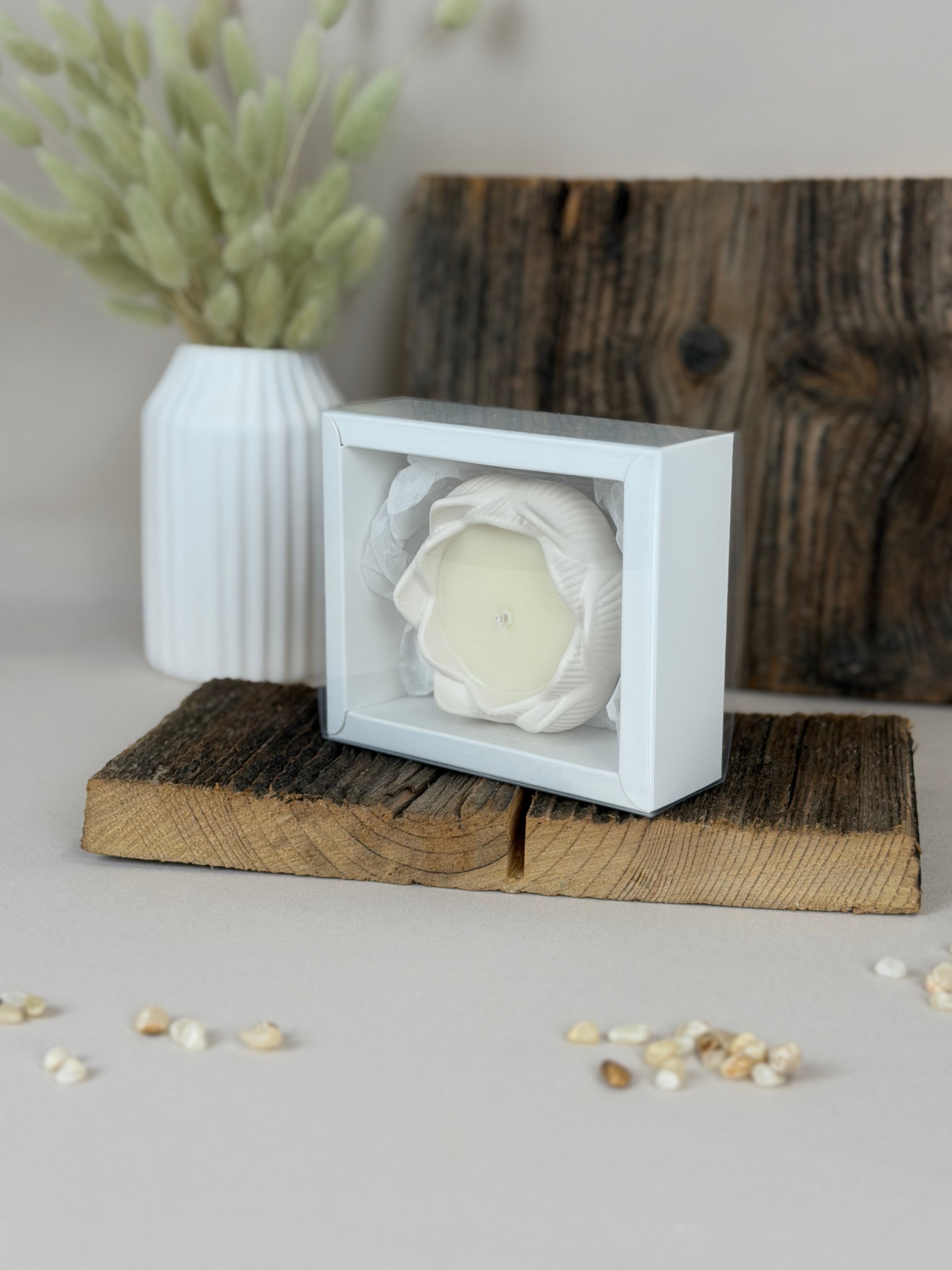 Lotus Duftkerze Sojawachs handgemacht – kleine Kerze als Geschenk | Gastgeschenk Hochzeit