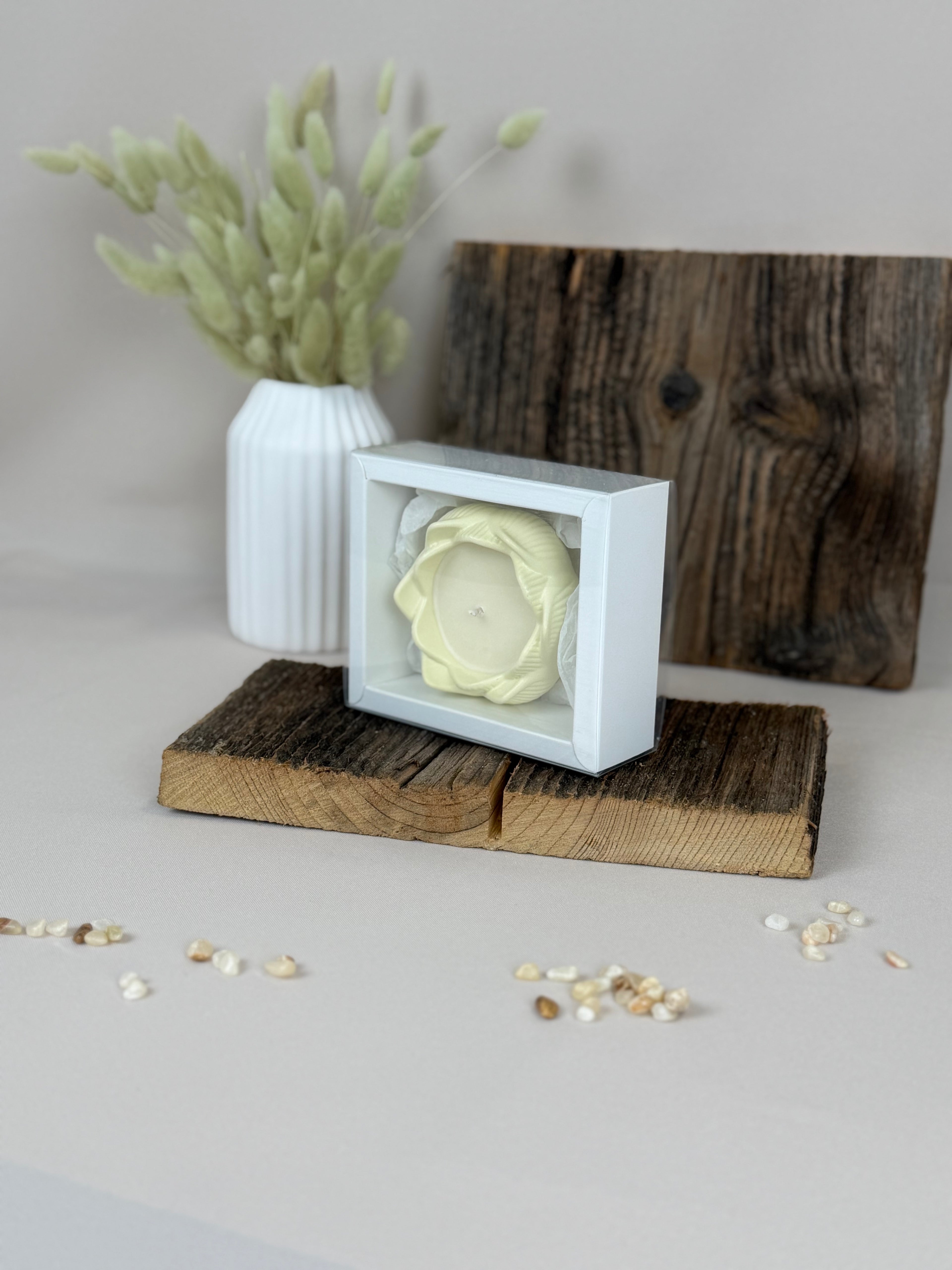 Lotus Duftkerze Sojawachs handgemacht – kleine Kerze als Geschenk | Gastgeschenk Hochzeit