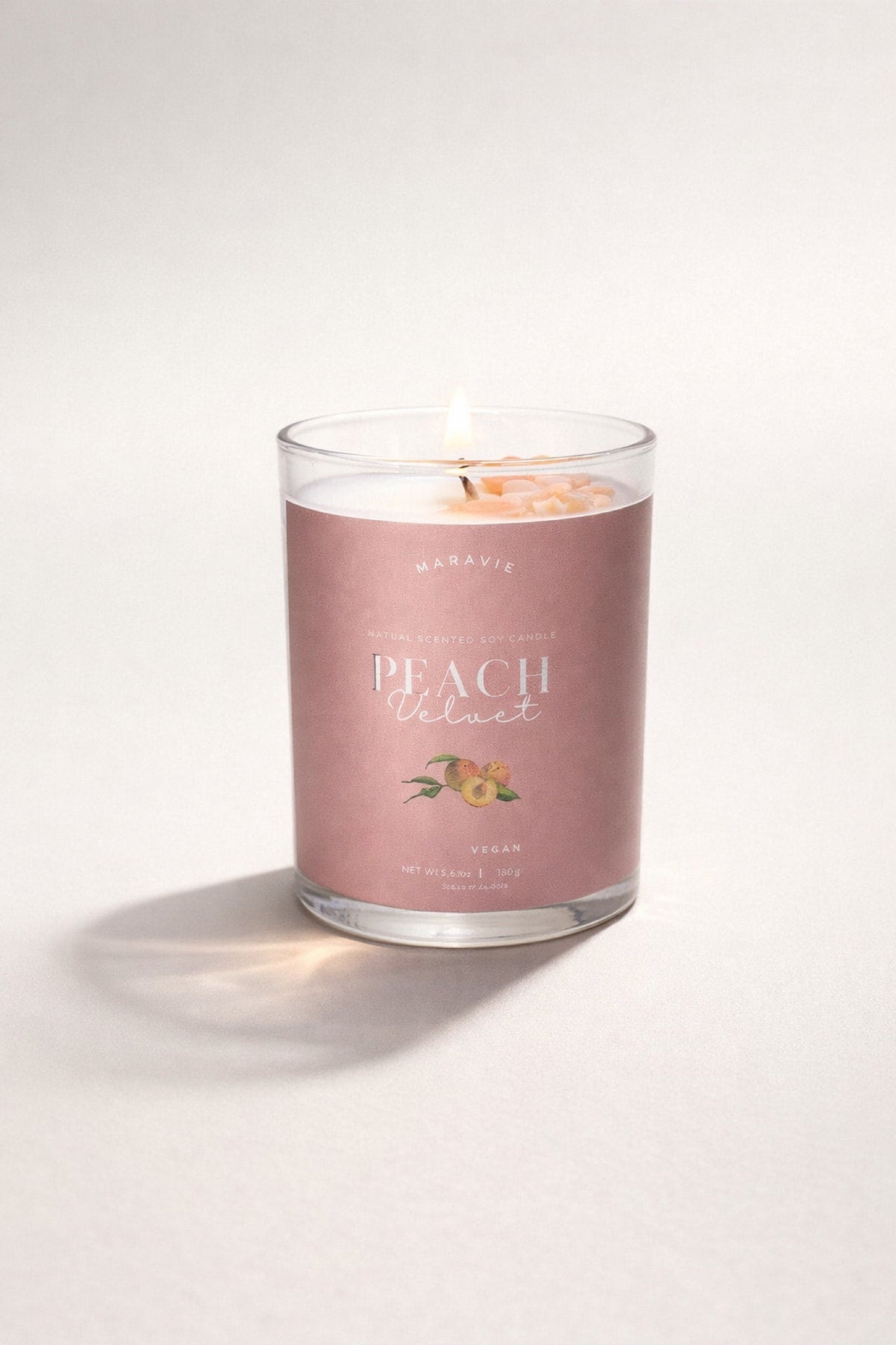 Peach Velvet – Scented candle made from soy wax 
