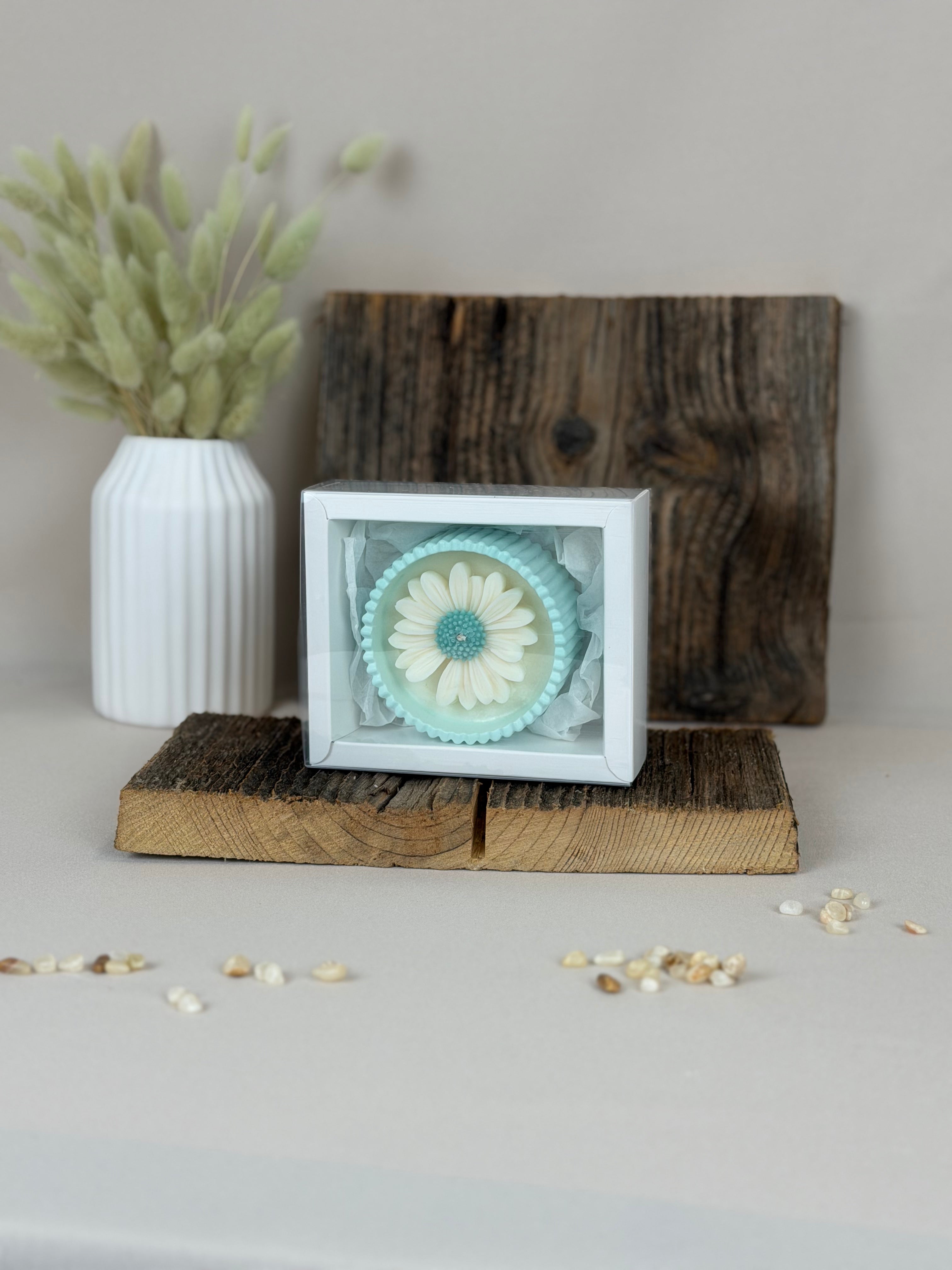 Blütenkerze aus Sojawachs – Duftkerze handgemacht | 5 Farben | Gastgeschenk