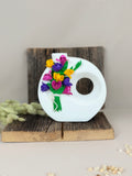 Handgemachte Porzellan Vase mit Blumenstrauß aus Polymerton – Unikat Dekoration