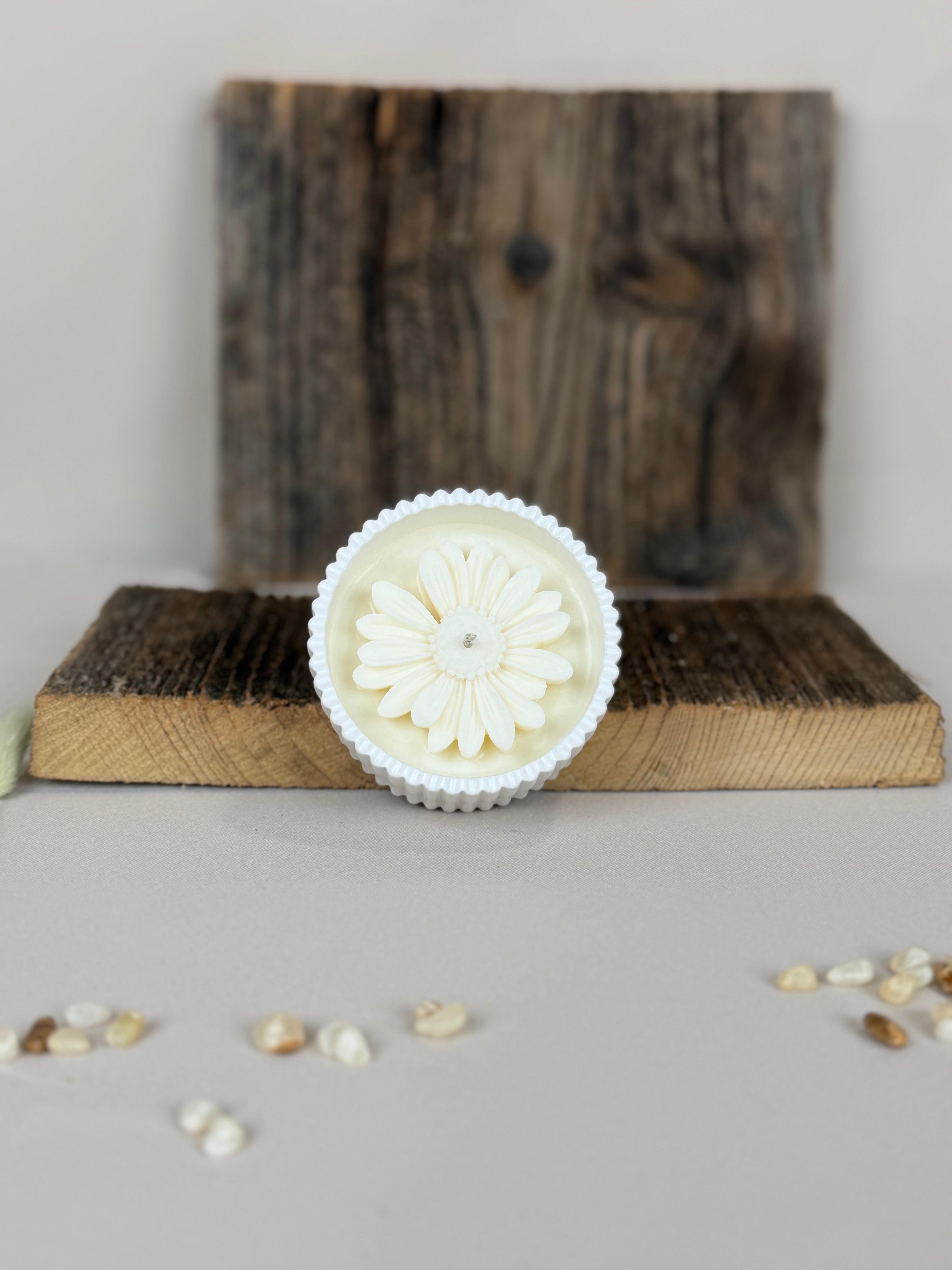 Blütenkerze aus Sojawachs – Duftkerze handgemacht | 5 Farben | Gastgeschenk